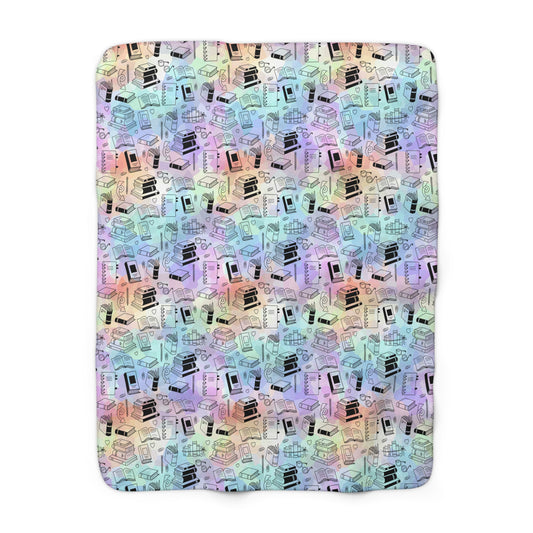 Colorful Chapters Sherpa Fleece Blanket