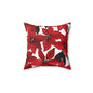 Inked Poinsettias Throw Pillow
