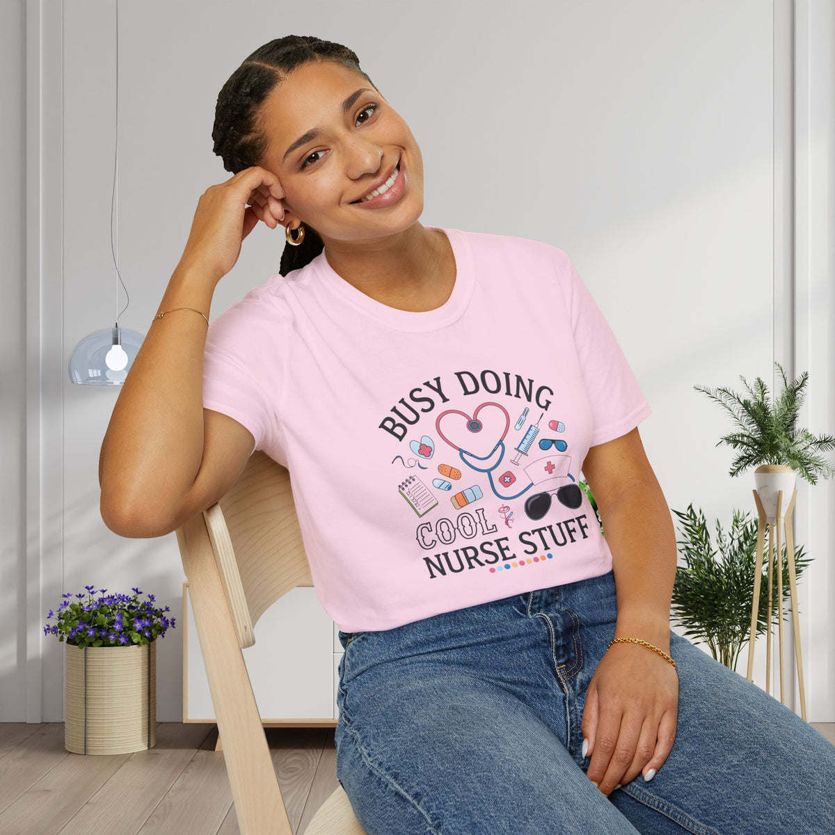 Busy Doing Cool Nurse Stuff Adult T-shirt