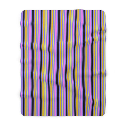 Midnight Pop Stripes Fleece Blanket
