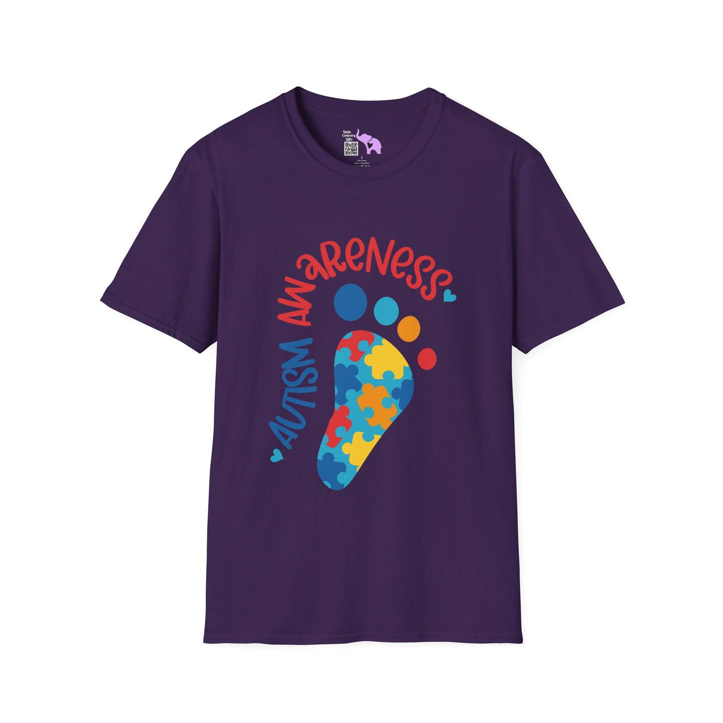 Autism Awarness (Footprint) Adult T-shirt