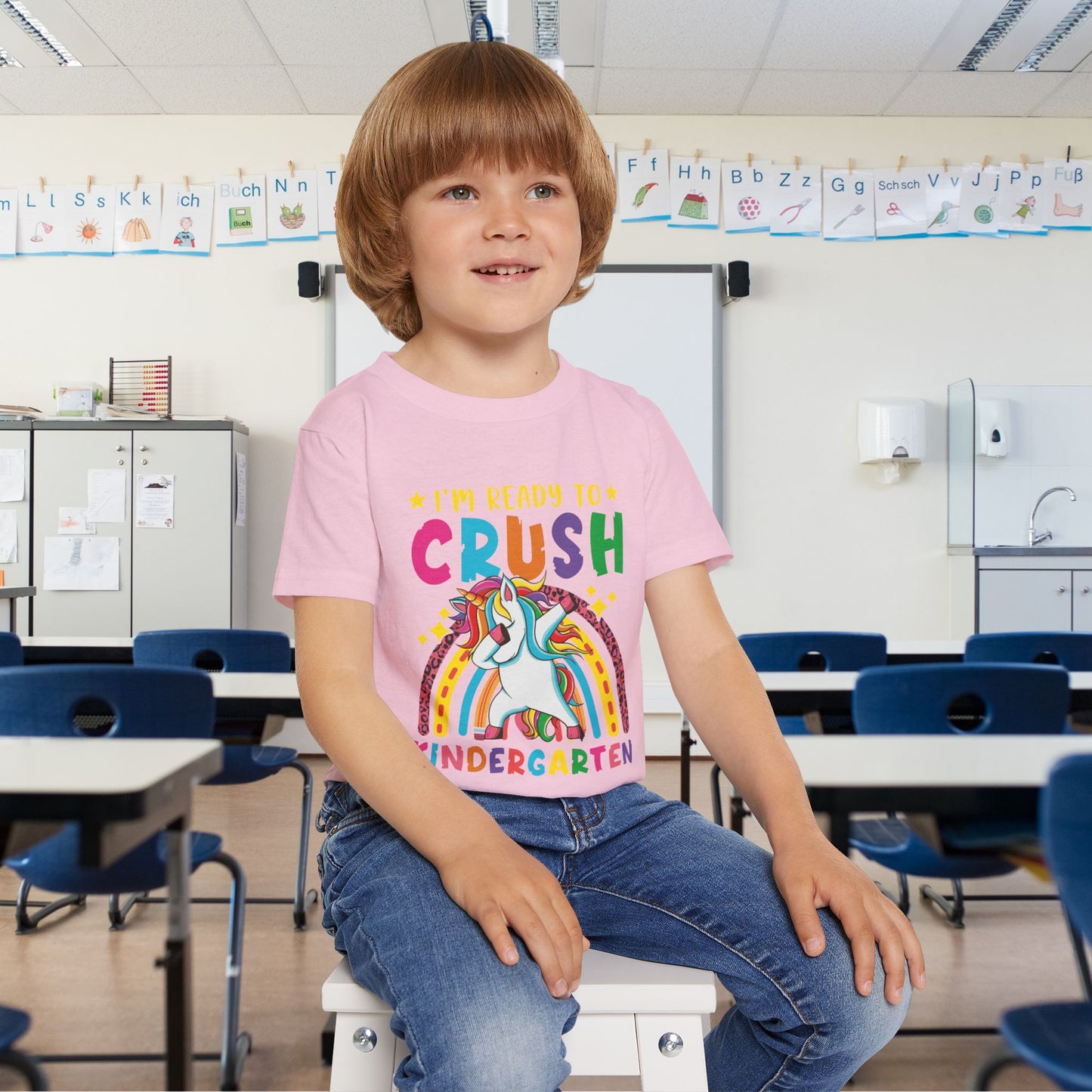 I'm Ready to CRUSH Kindergarten Unicorn Heavy Cotton™ Toddler T-shirt