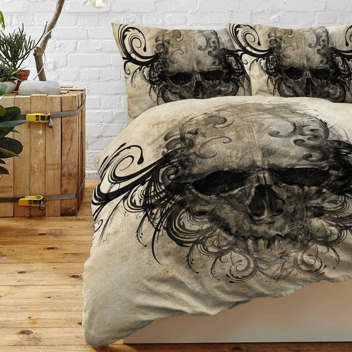 Grunge Skull Duvet Bedding Set