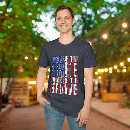 Land of the Free Home of the Brave Adult T-Shirt