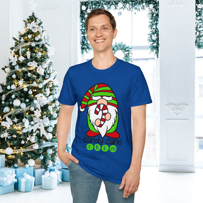 Candy Cane Crew Gnome Adult T-shirt