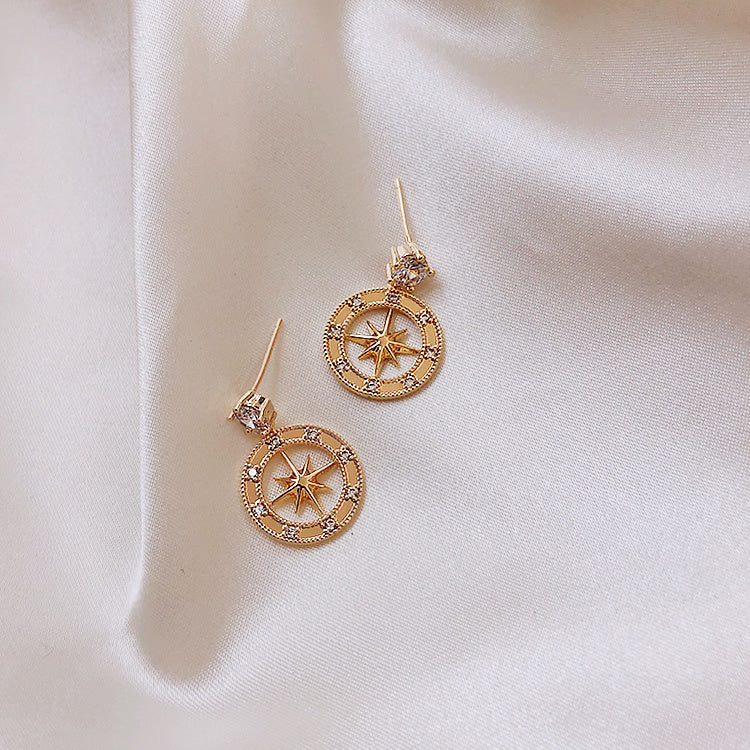 Hollow Octagon Star Earrings