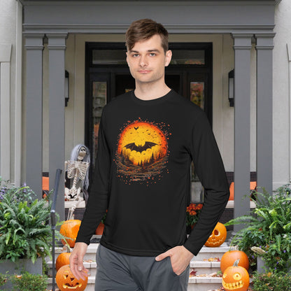 Creepy Bats Over Moon 6 Adult Long Sleeve Tee