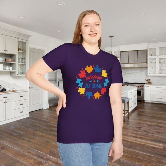 Different Is Awesome Autism Awarness Adult T-shirt
