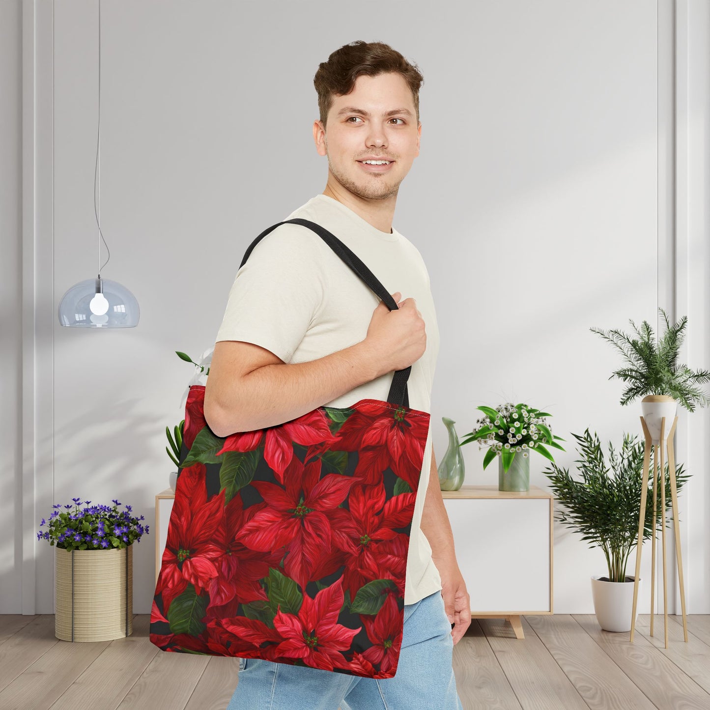 Crimson Noel Canvas Tote Bag