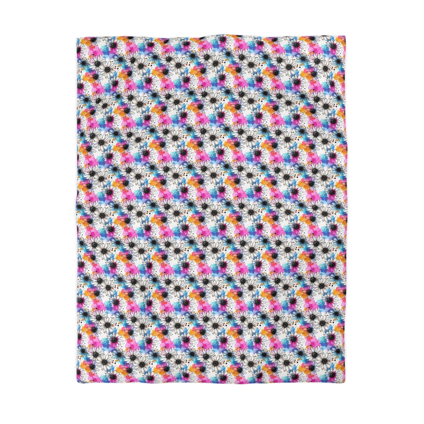 Watercolor Daisy Dream Microfiber Duvet Cover