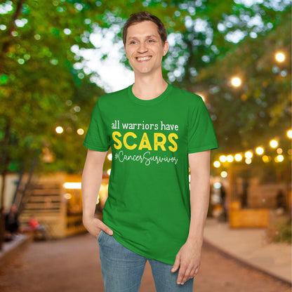 All Warriors Have Scars #CancerSurvivor Adult T-shirt