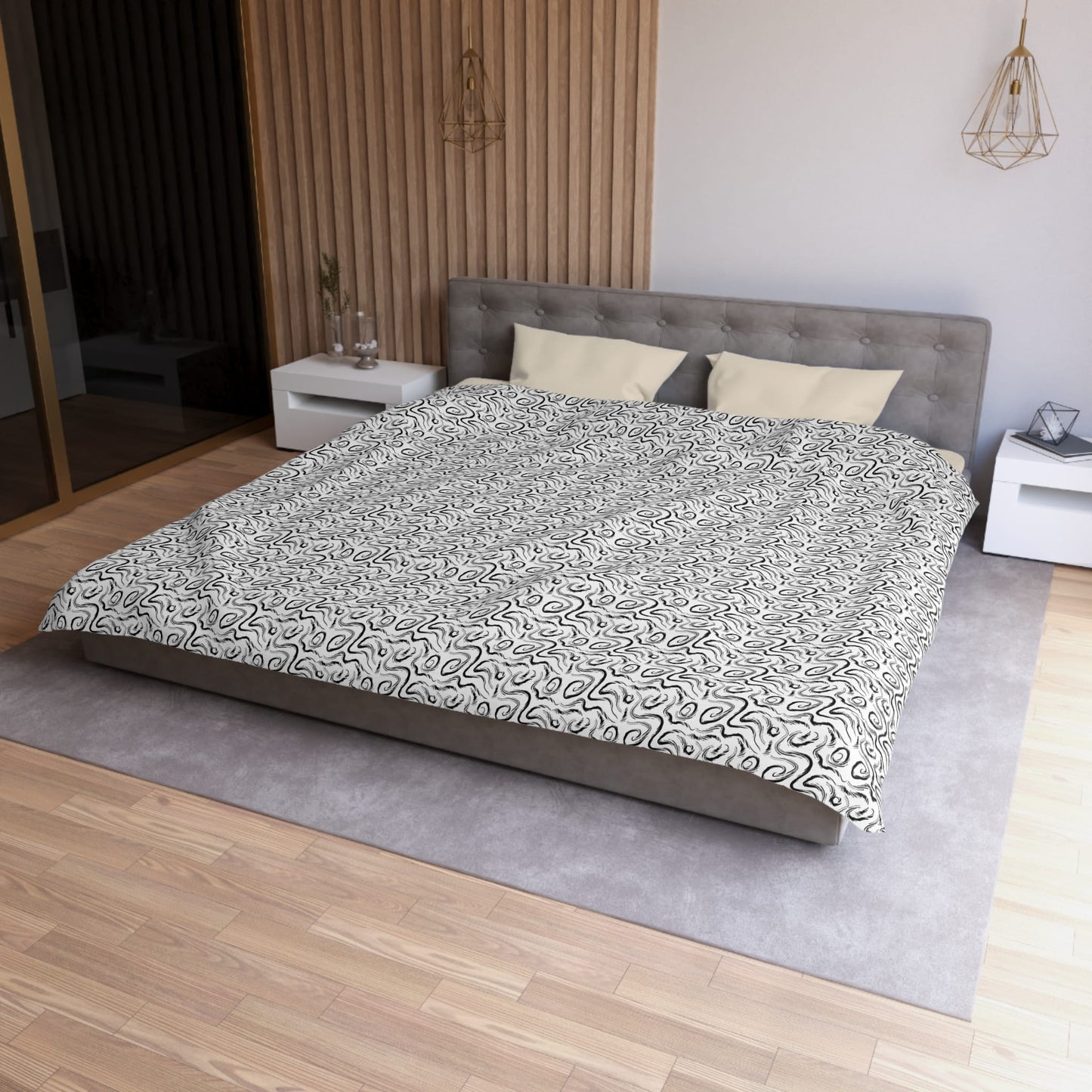 Grunge Scribbles Microfiber Duvet Cover