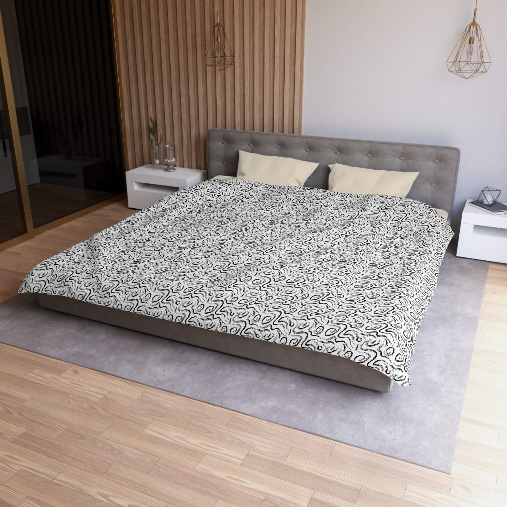 Grunge Scribbles Microfiber Duvet Cover
