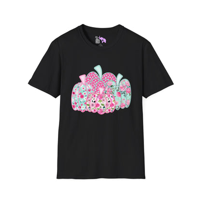 Floral Pumpkins Adult T-shirt