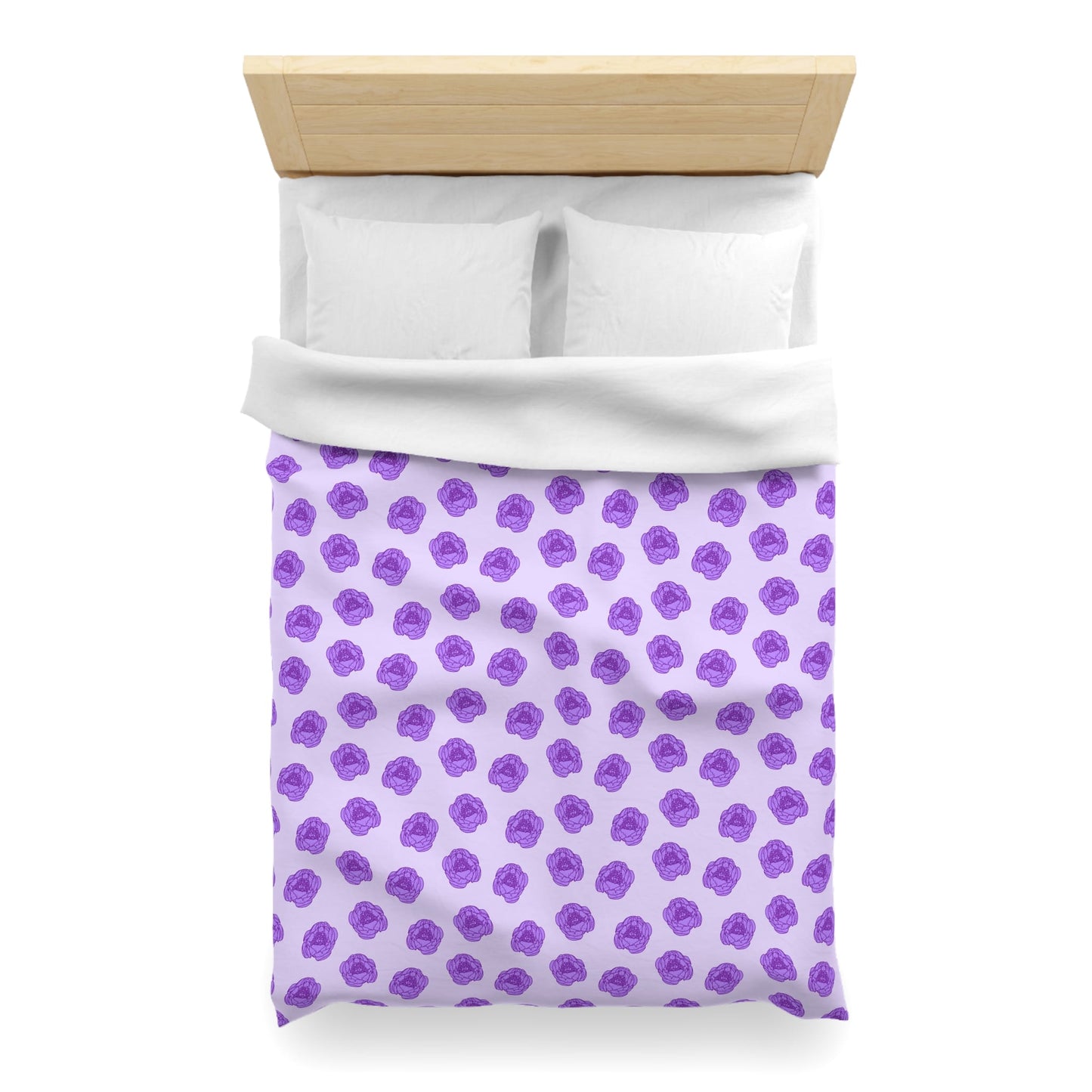 Lilac Mist Peonies Microfiber Duvet Cover