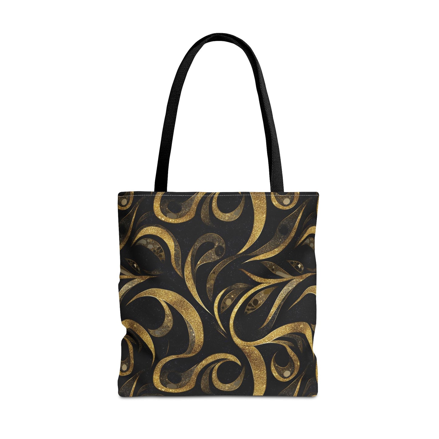 Golden Noir Swirl Canvas Tote Bag