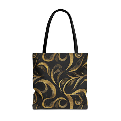 Golden Noir Swirl Canvas Tote Bag