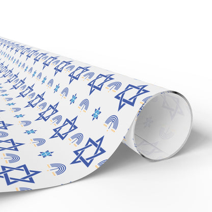 Menorah/Star of David 2 Hanukkah Wrapping Paper