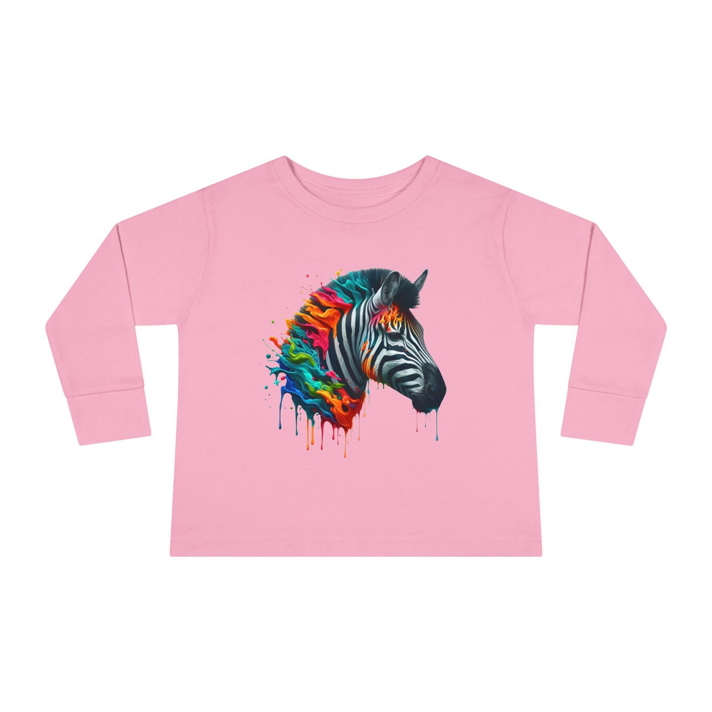 Colorful Zebra Toddler Long Sleeve Tee