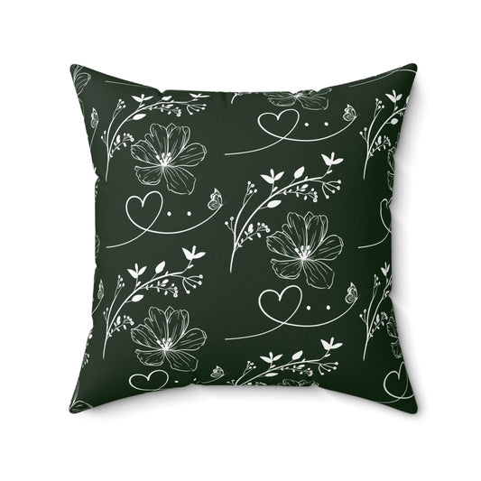 Flowers & Butterflies Throw Pillow