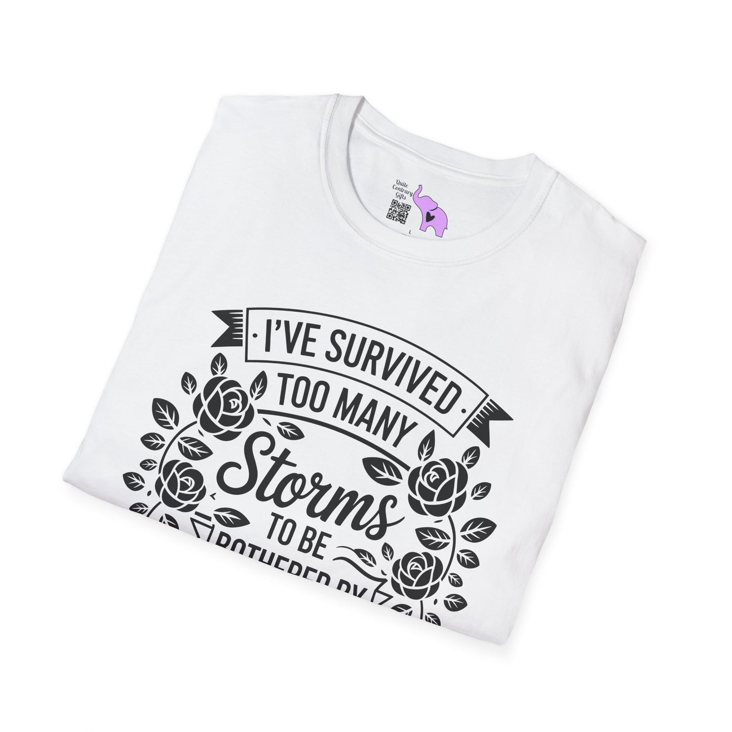 I've Survived Too Many Storms To Be Bothered By Raindrops Adult T-shirt