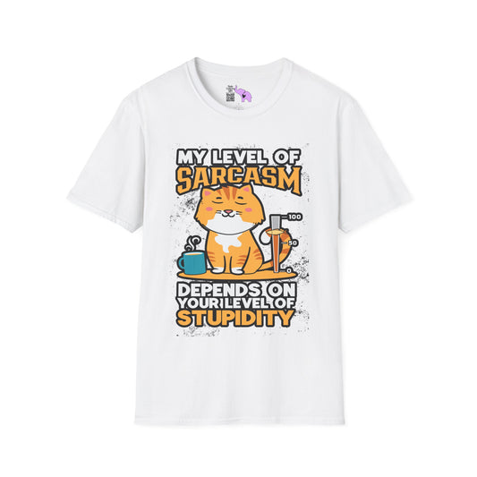 My Level of Sarcasm Depends On Your Level Of Stupidity Adult T-shirt