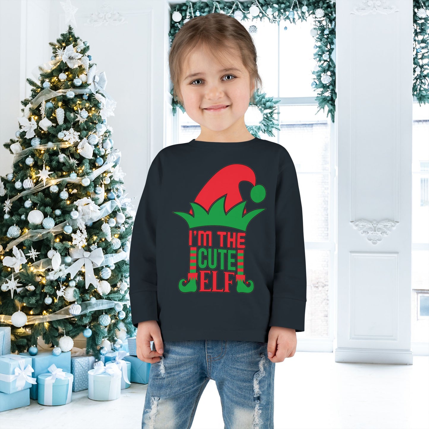 I'm The Cute Elf Toddler Long Sleeve Tee