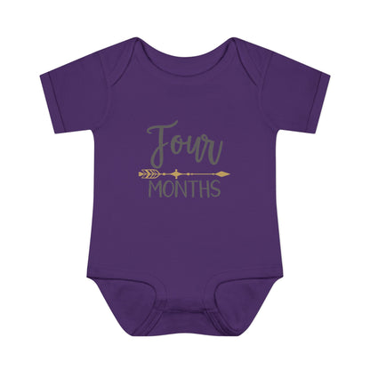 Golden Arrow Milestone Baby Bodysuit-Four Months