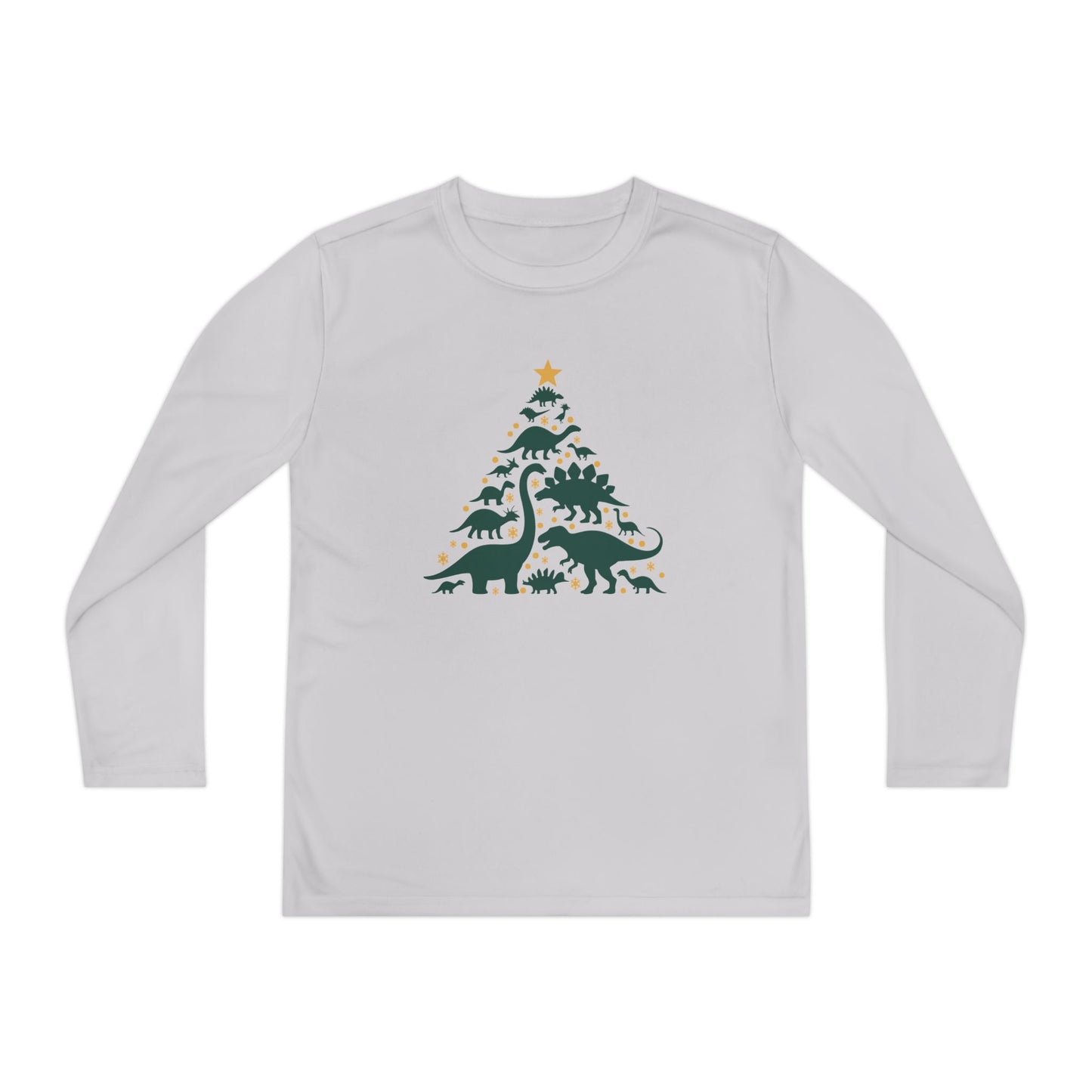 Dinosaur Christmas Tree Youth Long Sleeve Tee