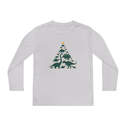 Dinosaur Christmas Tree Youth Long Sleeve Tee