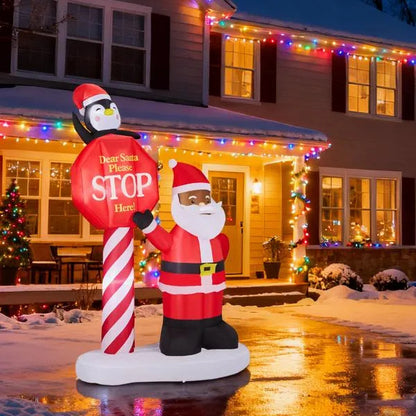 Dear Santa Stop Here 8.2 ft Yard Inflatable