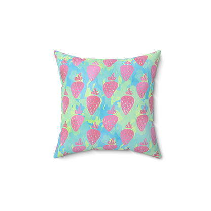Strawberry Breeze Throw Pillow