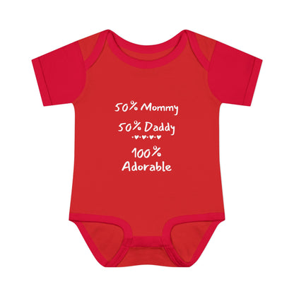 50% Mommy 50% Daddy 100% Adorable Infant Onesie