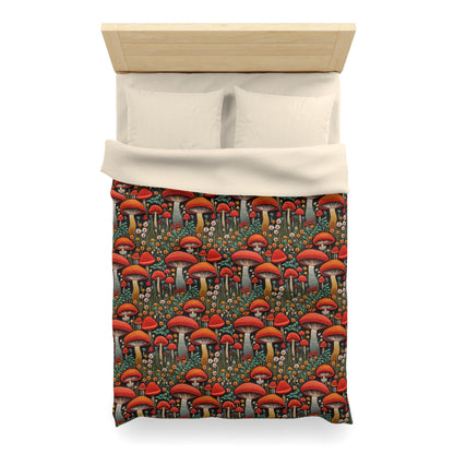 Mushroom Meadow Microfiber Duvet Cover