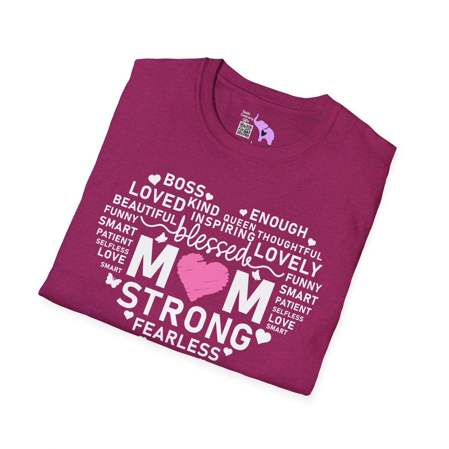 Mom Strong (Heart) Adult T-shirt