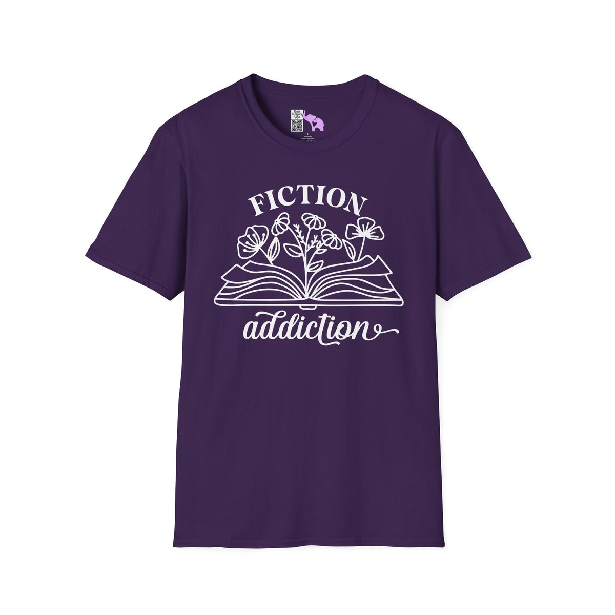 Fiction Addiction (Flowers, Open Book) Adult T-shirt