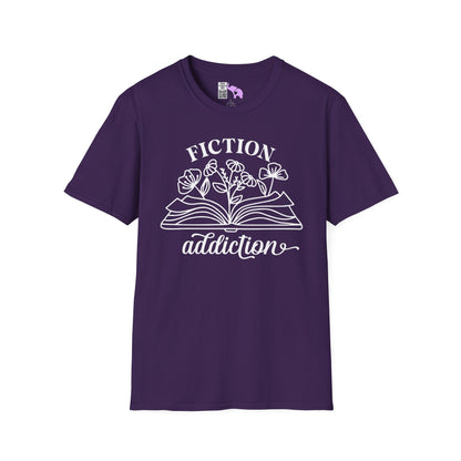 Fiction Addiction (Flowers, Open Book) Adult T-shirt