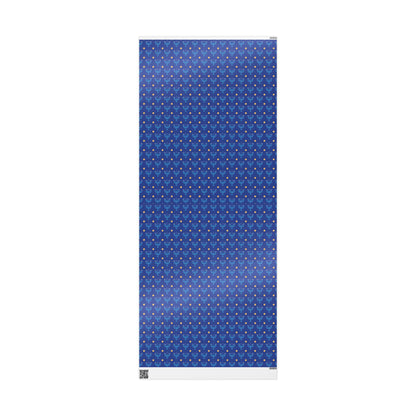 Dk. Blue/Gold Star of David Hanukkah Wrapping Paper