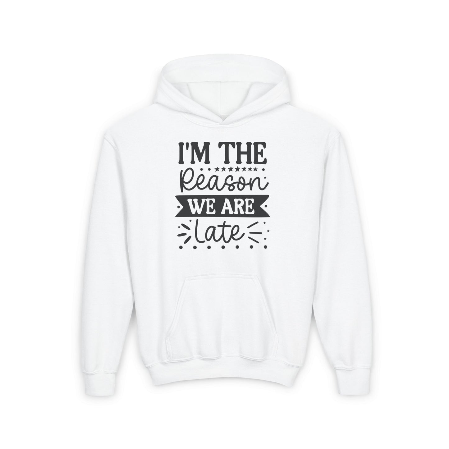 I'm The Reason We Are Late Youth Heavy Blend Hoodie