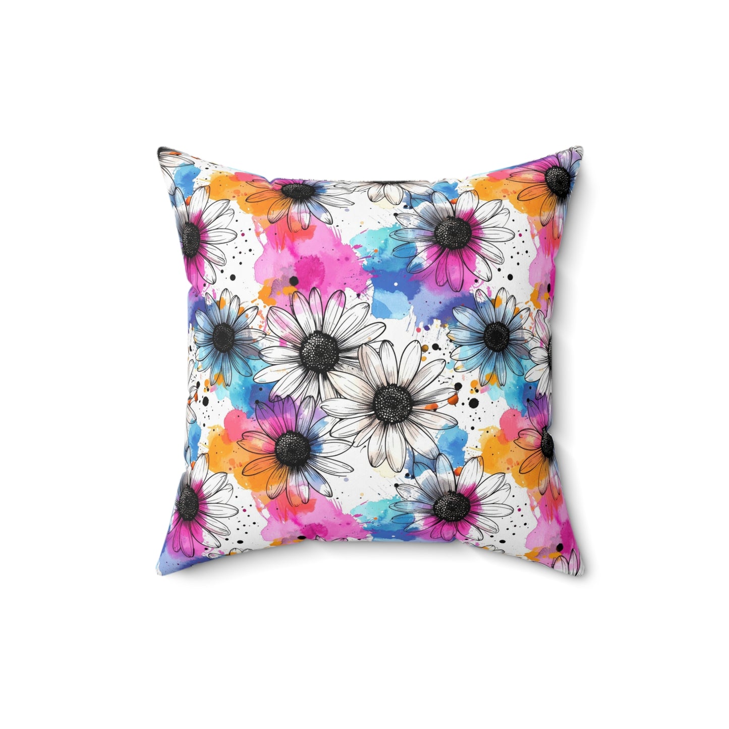 Watercolor Daisy Dream Throw Pillow