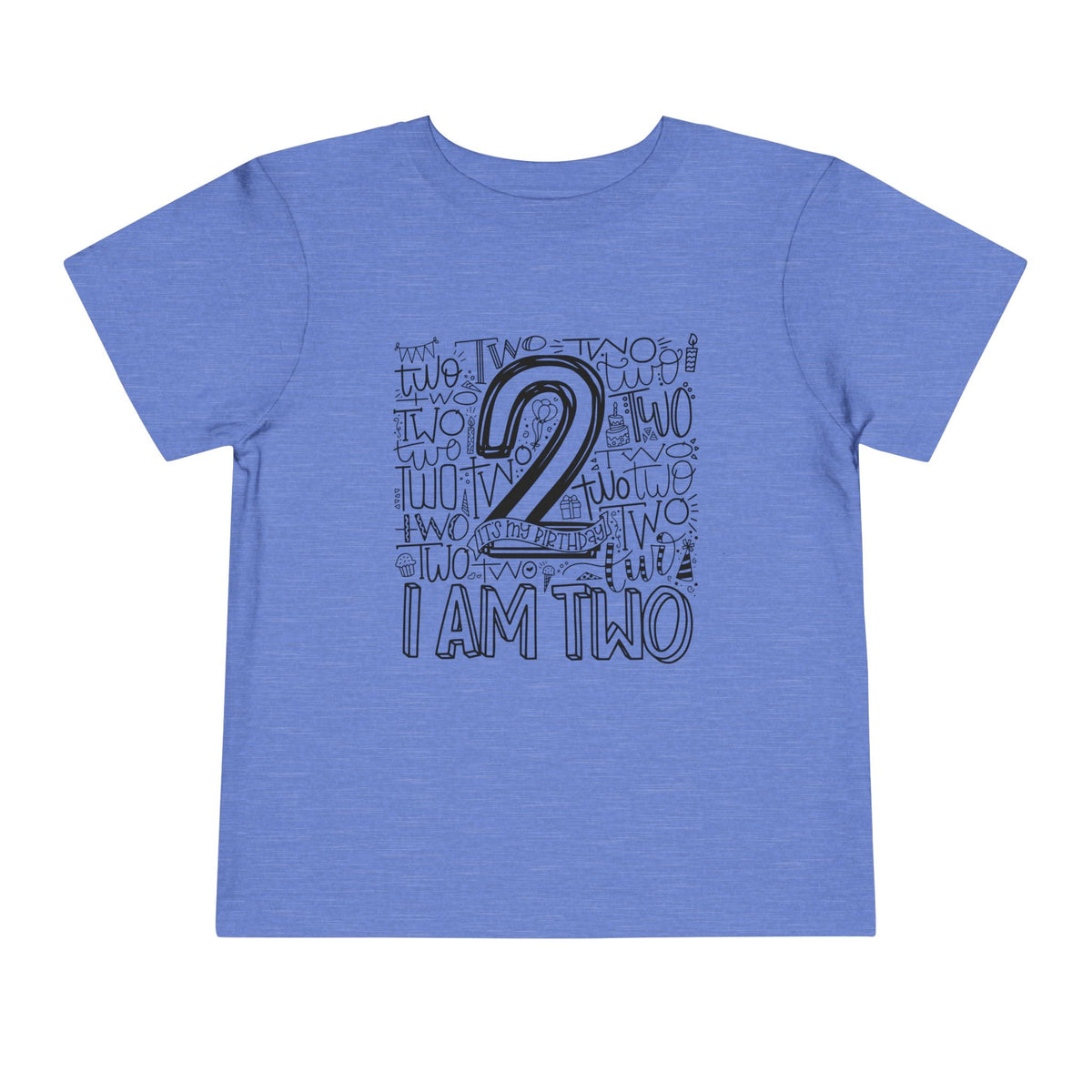 I Am Two Typography Toddler Tee