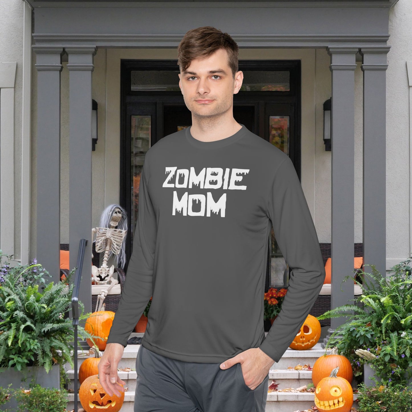""Zombie Mom Adult Long Sleeve Tee