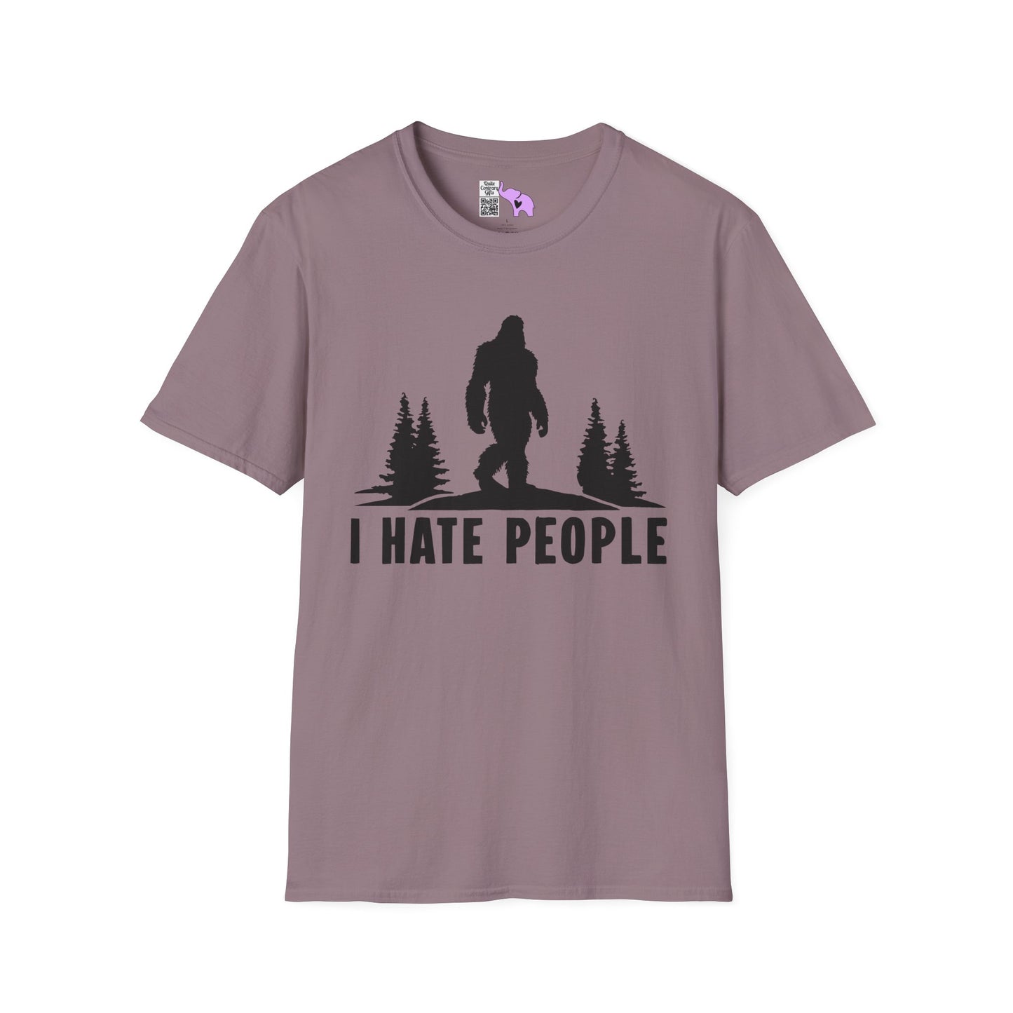 Bigfoot: I Hate People Adult T-shirt