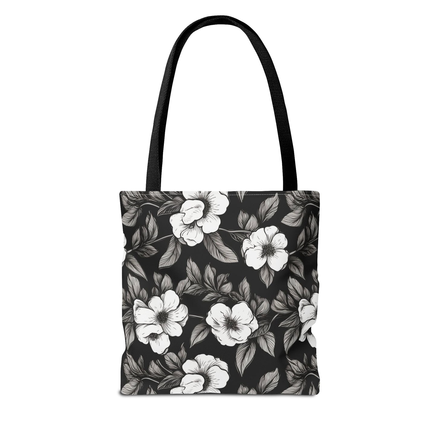 Black & White Daisies Canvas Tote Bag