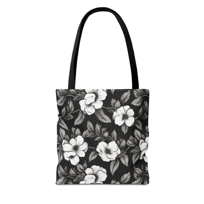Black & White Daisies Canvas Tote Bag