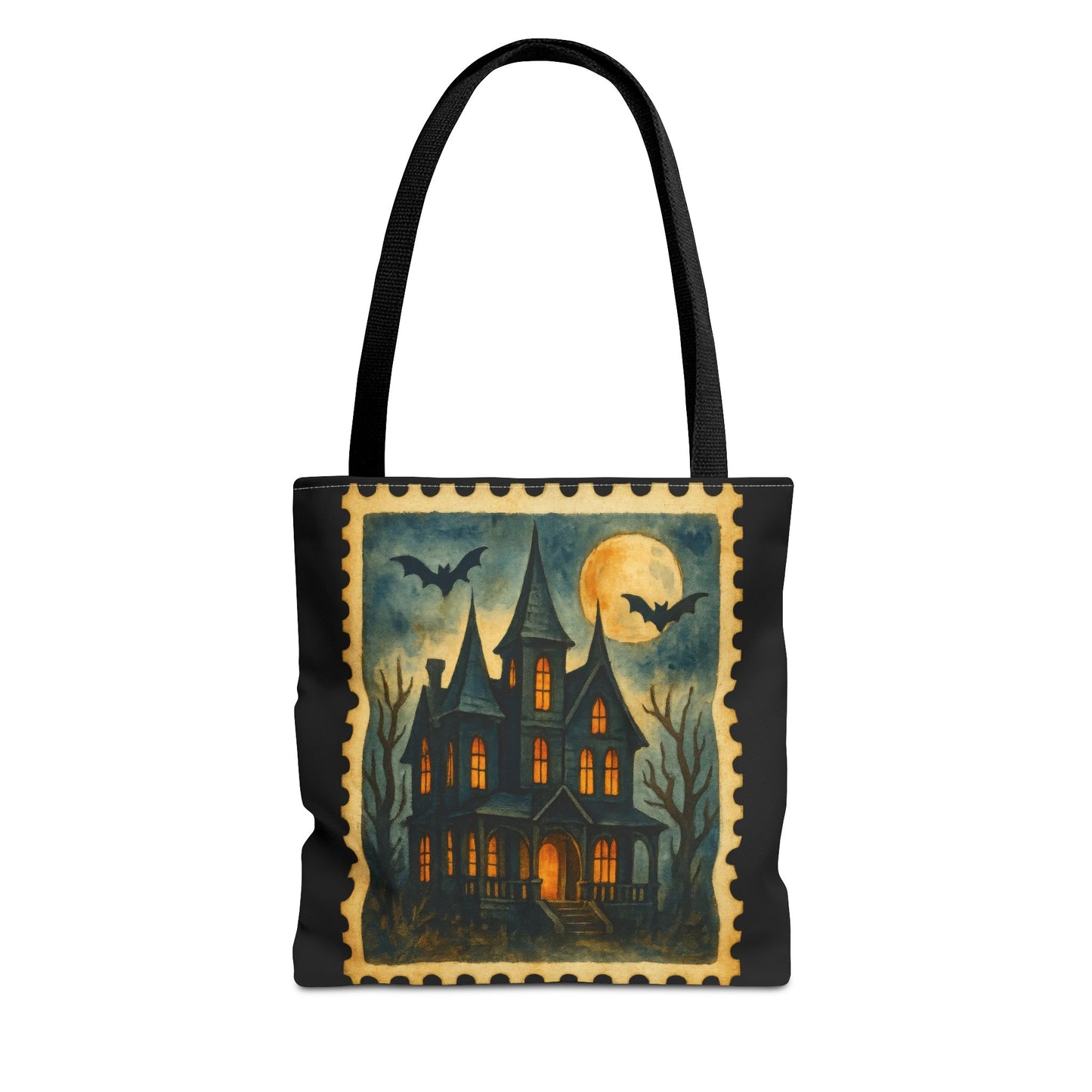 Haunted House Canvas Tote Bag