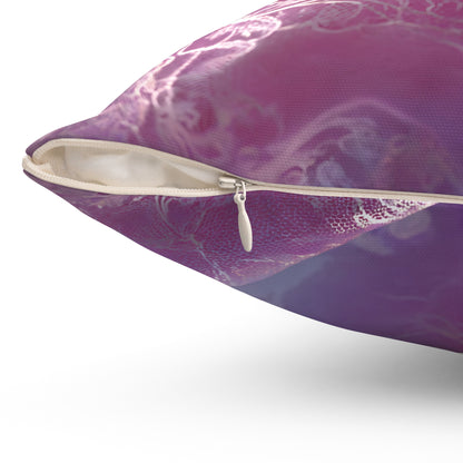 Blush Orchid Sheer & Lace Throw Pillow