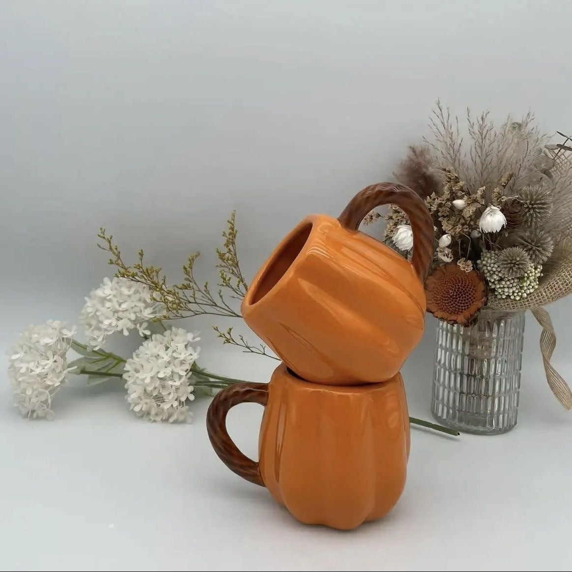 Vintage Ceramic Pumpkin Mug