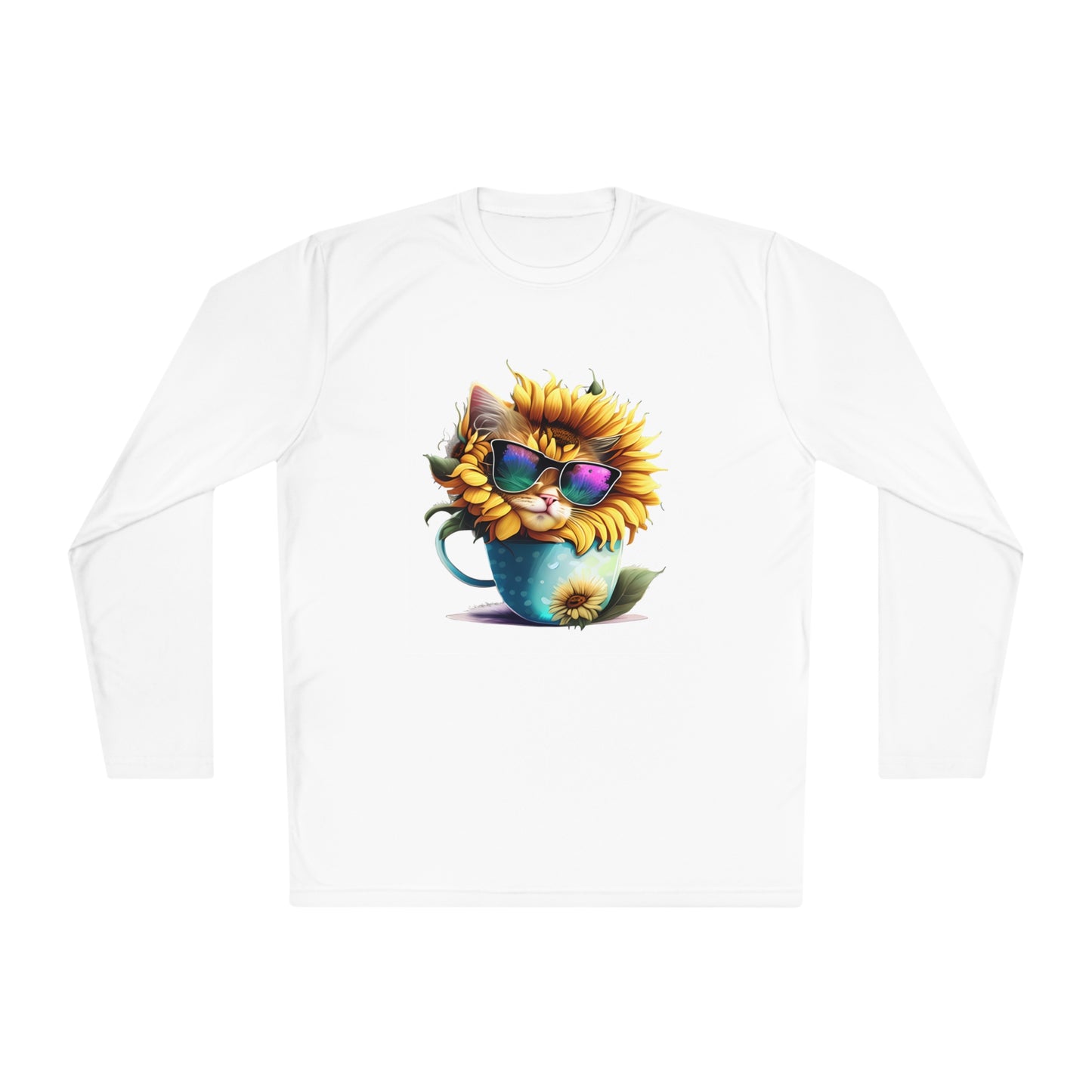 Cool Sunflower Kitten 1 Adult Long Sleeve Tee