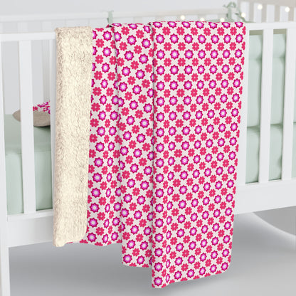 Rosy Star Garden Fleece Blanket